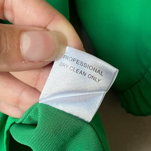 Jade by Melody Tam Green Ruffle Sleeve Tassel Tie Blouse Size XS - Picture 7 of 7